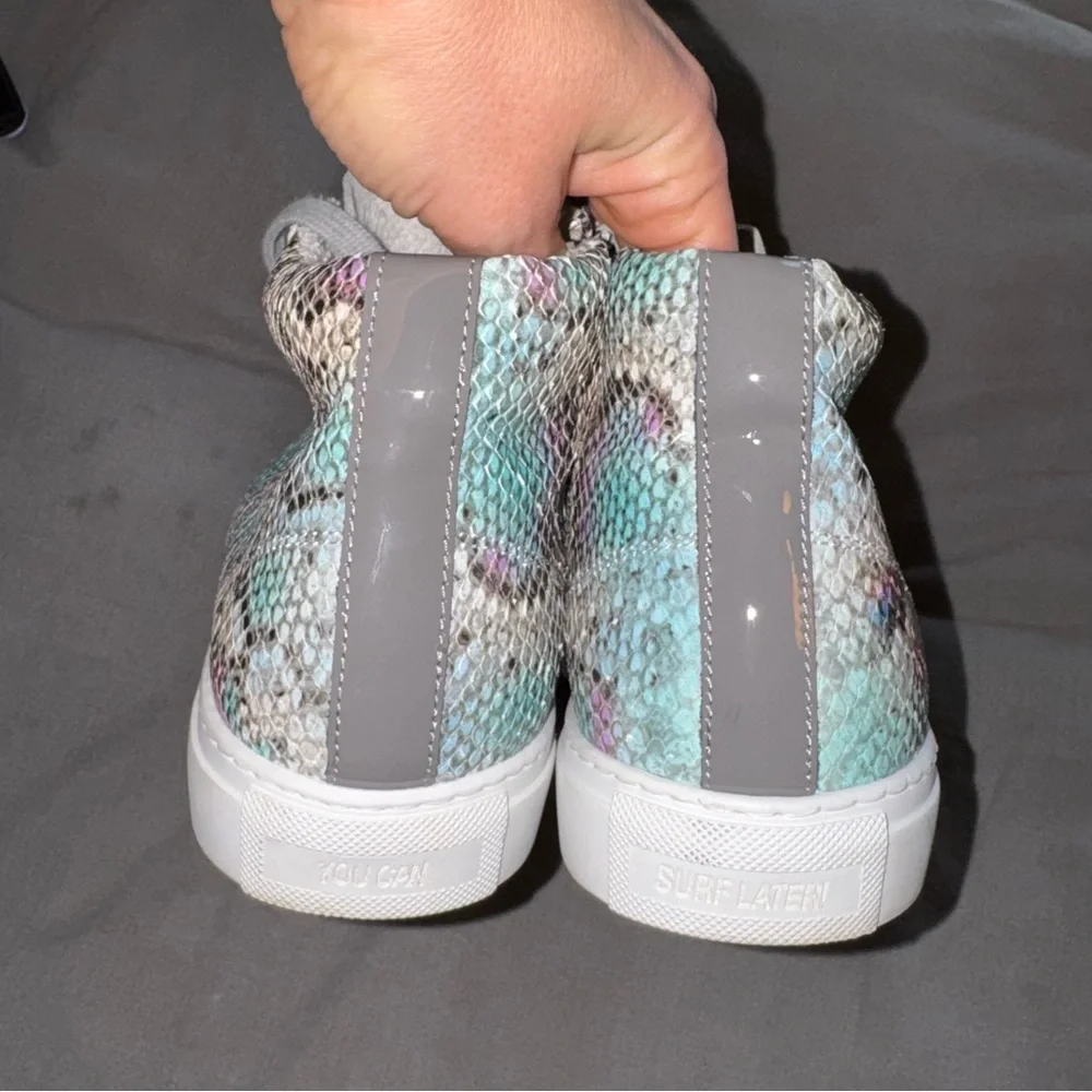 P448 High-Top Sneakers Leather Snakeprint 9 P-448 Italy shoes
